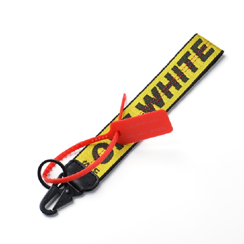 Off-White Yellow and Black Belt with Red Tag